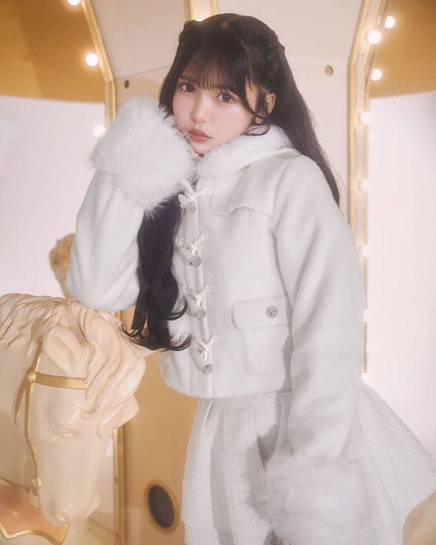 ミシェルマカロン ファーショートダッフルコート