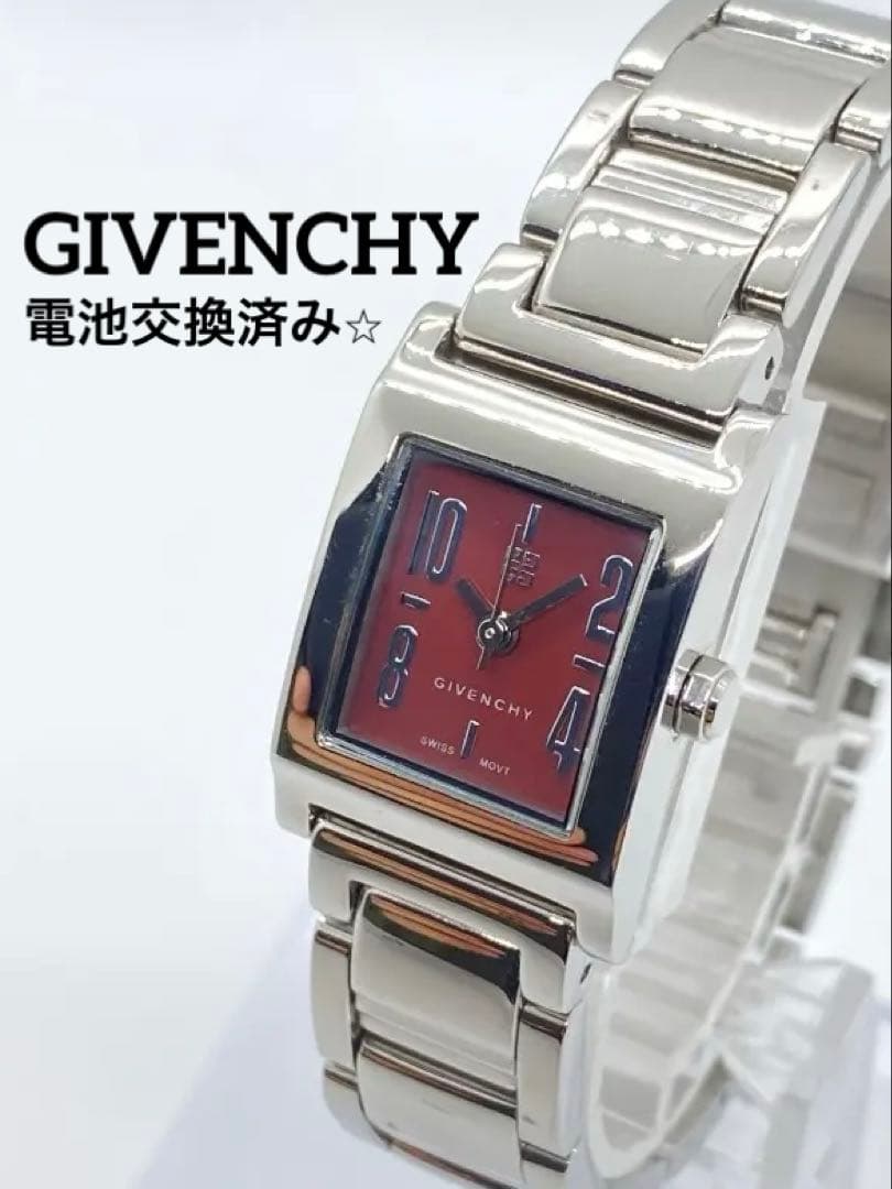 【希少・新品電池】ジバンシー タンク スクエア ボルドー レッド