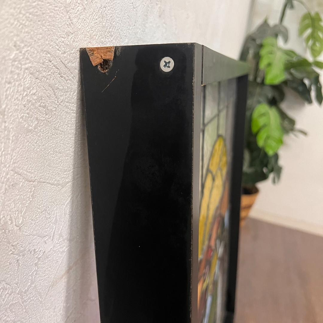 フォロー割　大型ヴィンテージ　ステンドグラス　アンティークパネル 82×83.5