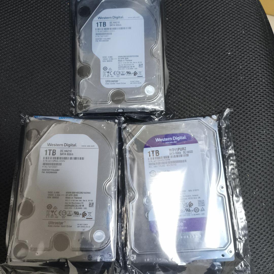 未開封Western Digital 1TB 内蔵型ハードディスクドライブ3個
