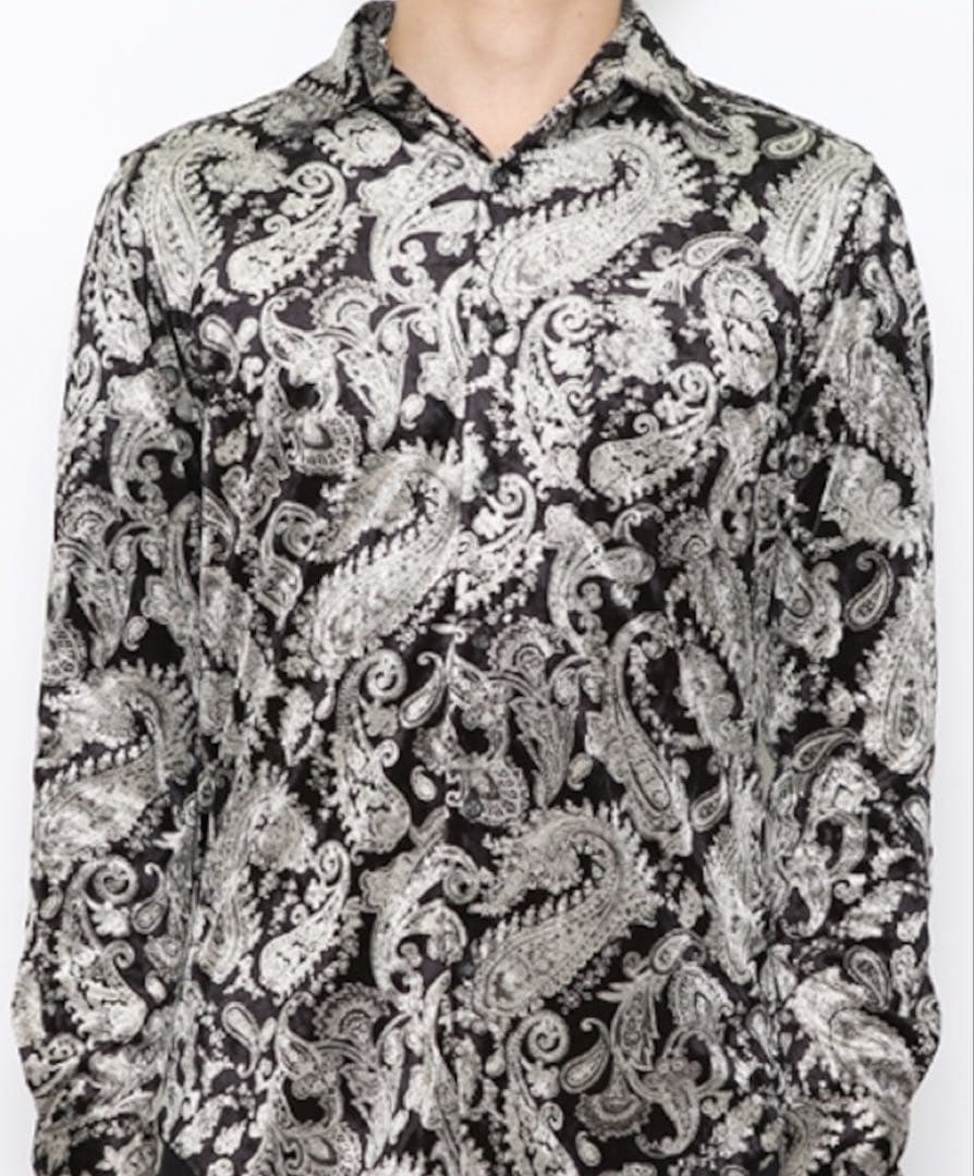 イマイアキノブ氏着 RG VELOUR SHIRT PAISLEY 新品BLA