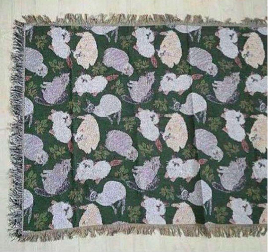 新品　松尾ミユキ　ゴブラン　タペストリーラグ　キャット＆リーフ　猫　ねこ　ネコ