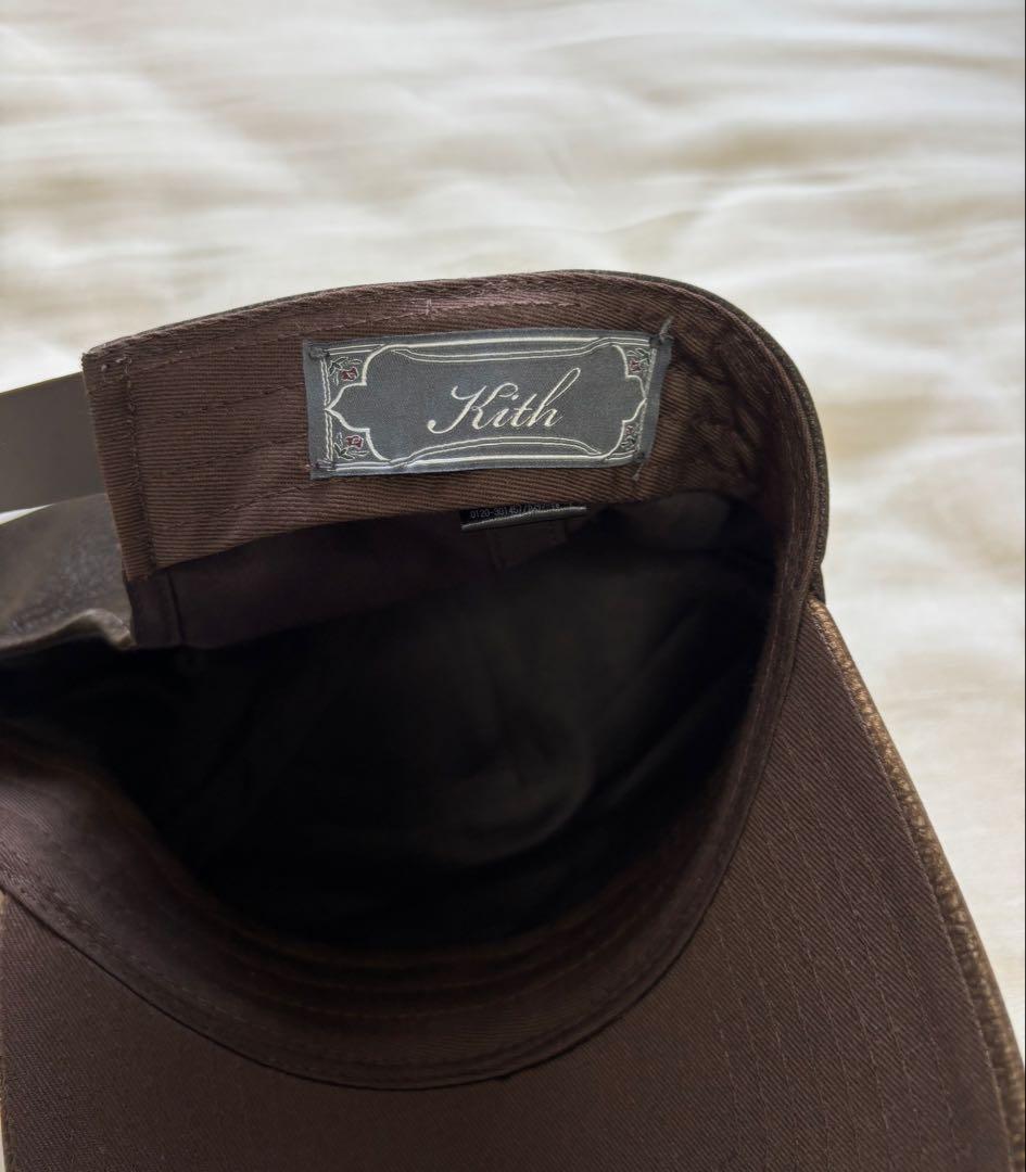 Kith レザー ロゴキャップ ブラウン