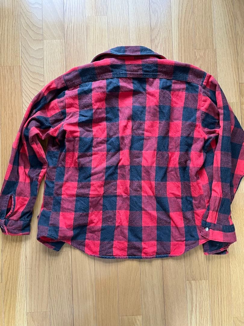 FIVE BROTHER 赤黒チェック ネルシャツ L 70-80s