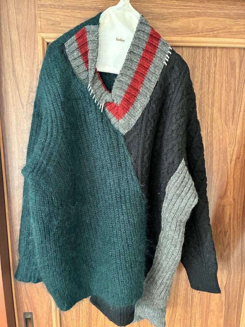 【名作】kolor クレイジーパターン パッチワークニット サイズ3