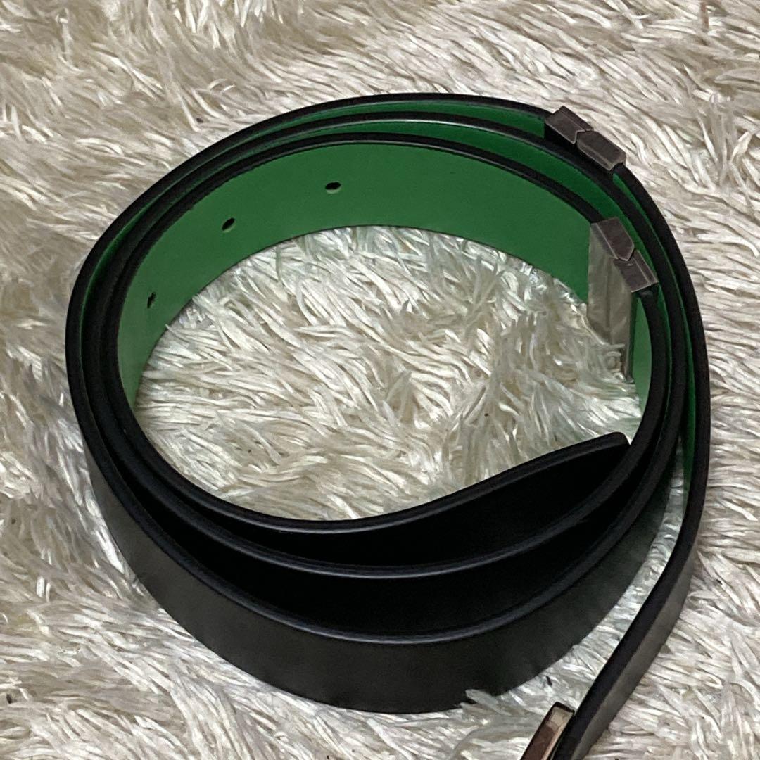 タグ&袋付き❗️新品未使用✨ボッテガヴェネタ　レザーベルト　リバーシブル　黒×緑