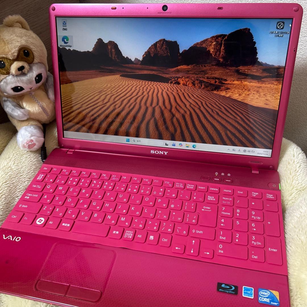 i5ピンクVAIOノートパソコン大容量すぐ使えるWindows11オフィスカメラ