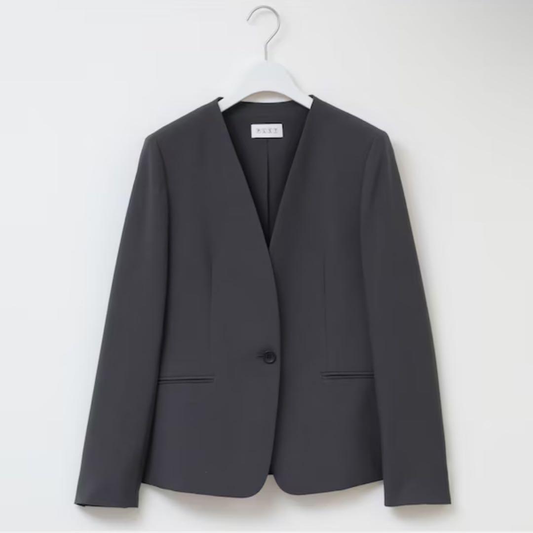 【美品】プラステ プレミアムオックス ノーカラー パンツ セットアップ 洗濯可