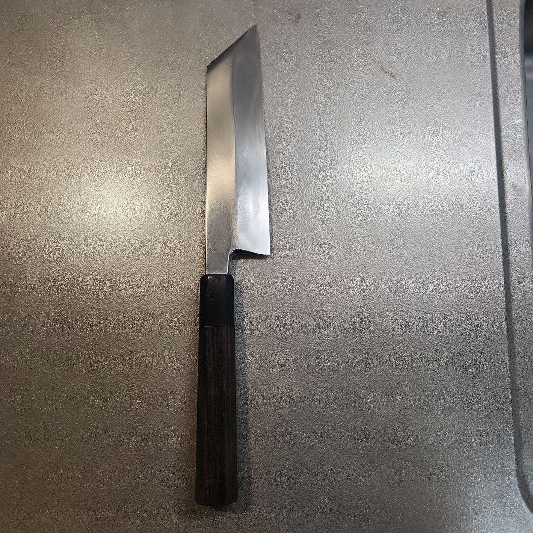 銀三　ケンムキ　17.5cm　黒檀八画柄