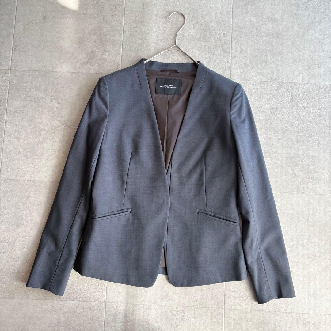 美品✨グリーンレーベルリラクシング カチリラ パンツスーツ ブルー 36