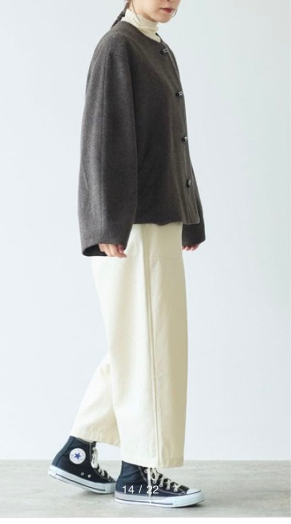 祝日限定価格△ウールスーパー120ビーバー トグルボタン　ショートコート