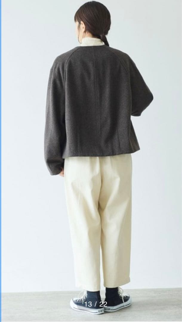 祝日限定価格△ウールスーパー120ビーバー トグルボタン　ショートコート