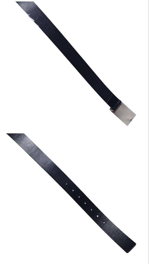 BURBERRY BLACK LABEL レザーベルト バックル 黒 ロゴ型押し