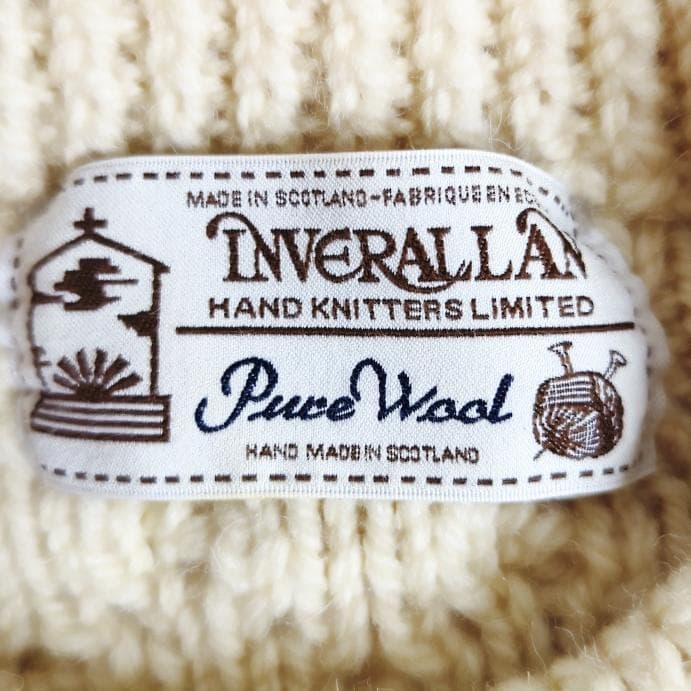 【美品】INVERALLAN ケーブルニット 肉厚 スコットランド ハンドメイド