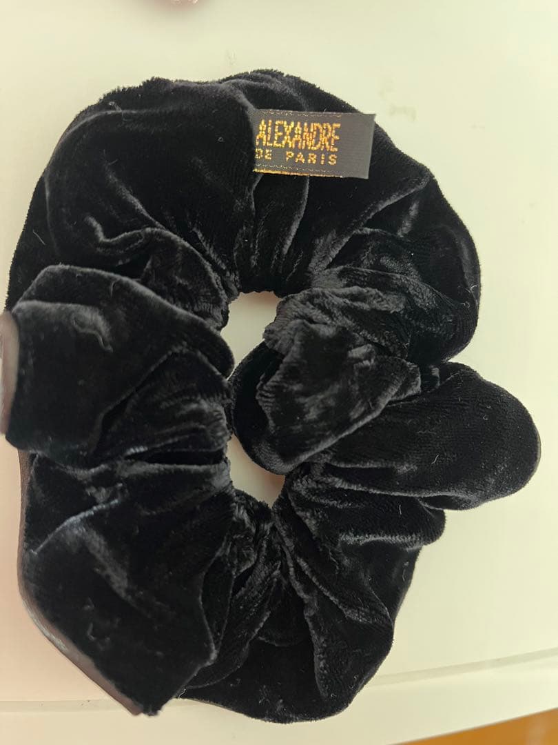 ALEXANDRE DE PARIS 黒 ベルベット シュシュ ベロア