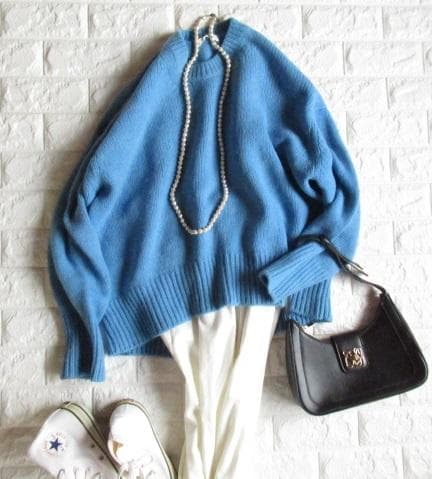 トゥモローランド ギャルリーヴィー 定価2.9万ファインウールニット ブルー