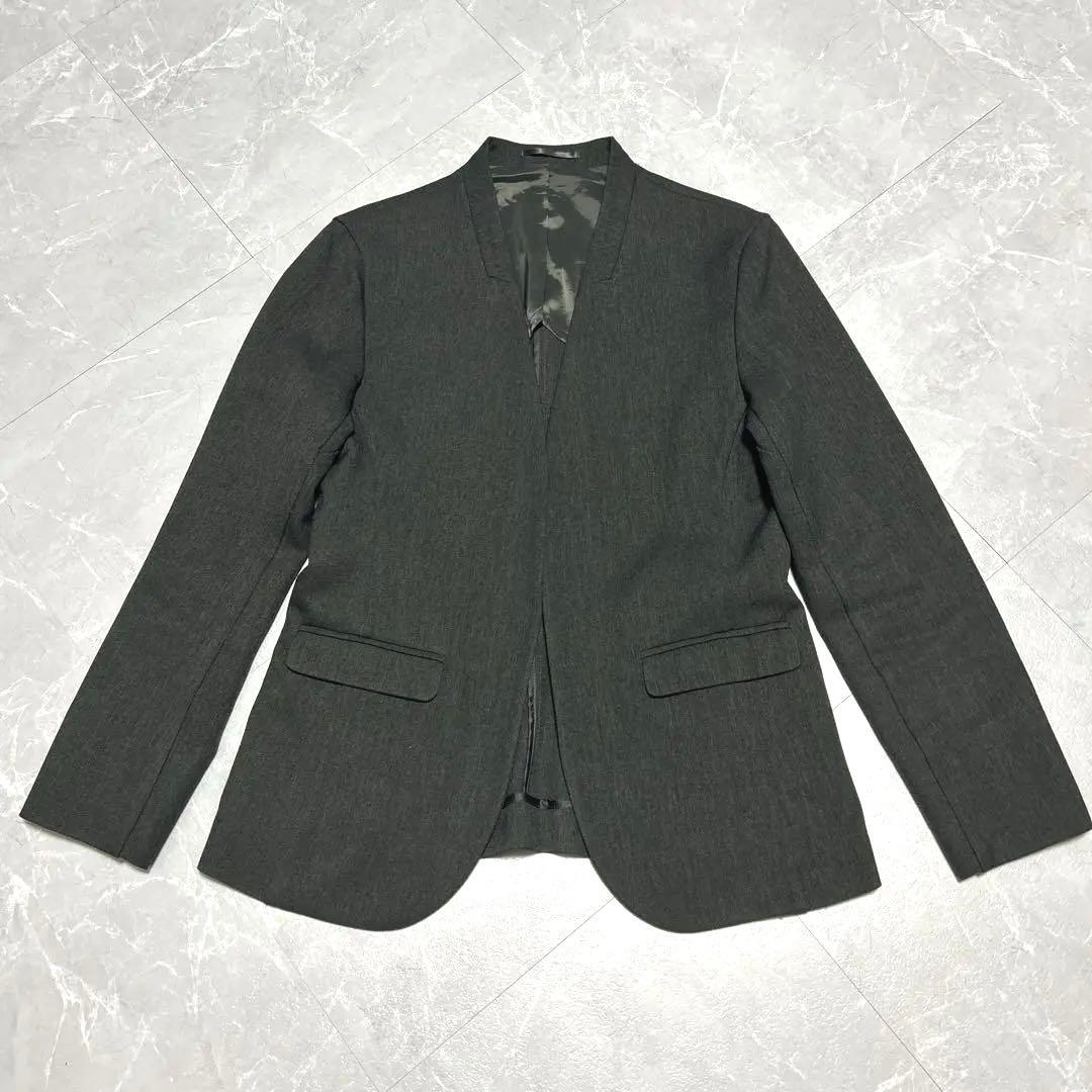 【スーツセレクト】レディース パンツ スーツ セットアップ ノーカラー 4S