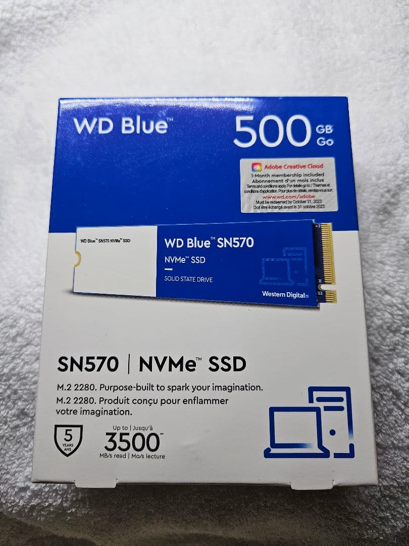 新品未使用未開封品 WD Blue SN570 NVMe SSD 500GB1箱