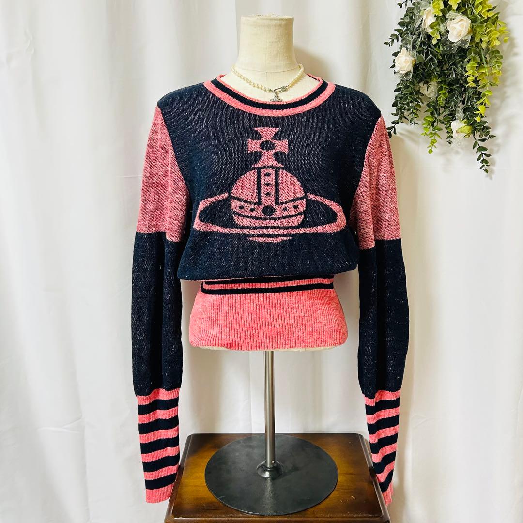 Vivienne Westwood クロップドニット リネン　長袖　オーブ