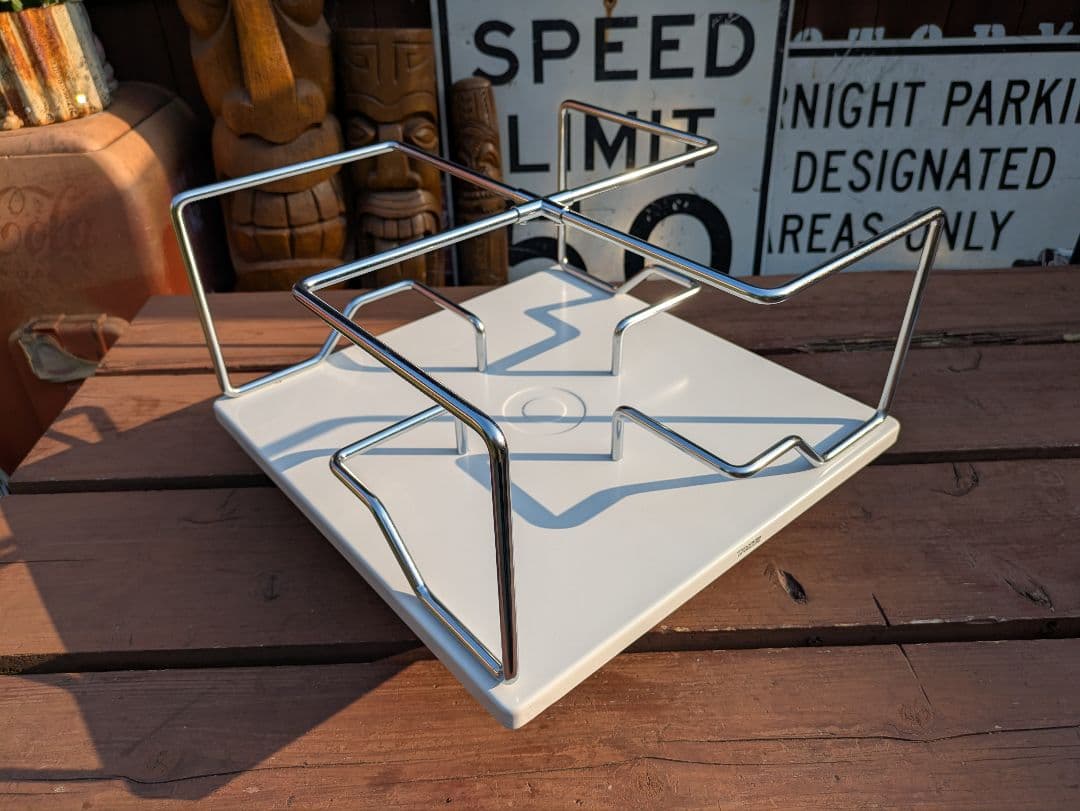 【未使用品】インダストリアル　　卓上回転帳簿立　ブックスタンド　本棚　スチール製