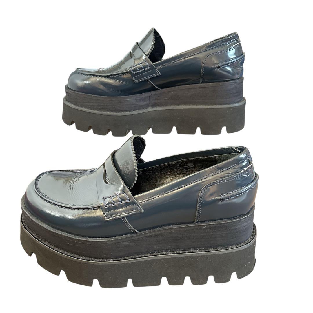 s*a様 美品✨ MM6 プラットフォームローファー （23㌢） ネイビー マル