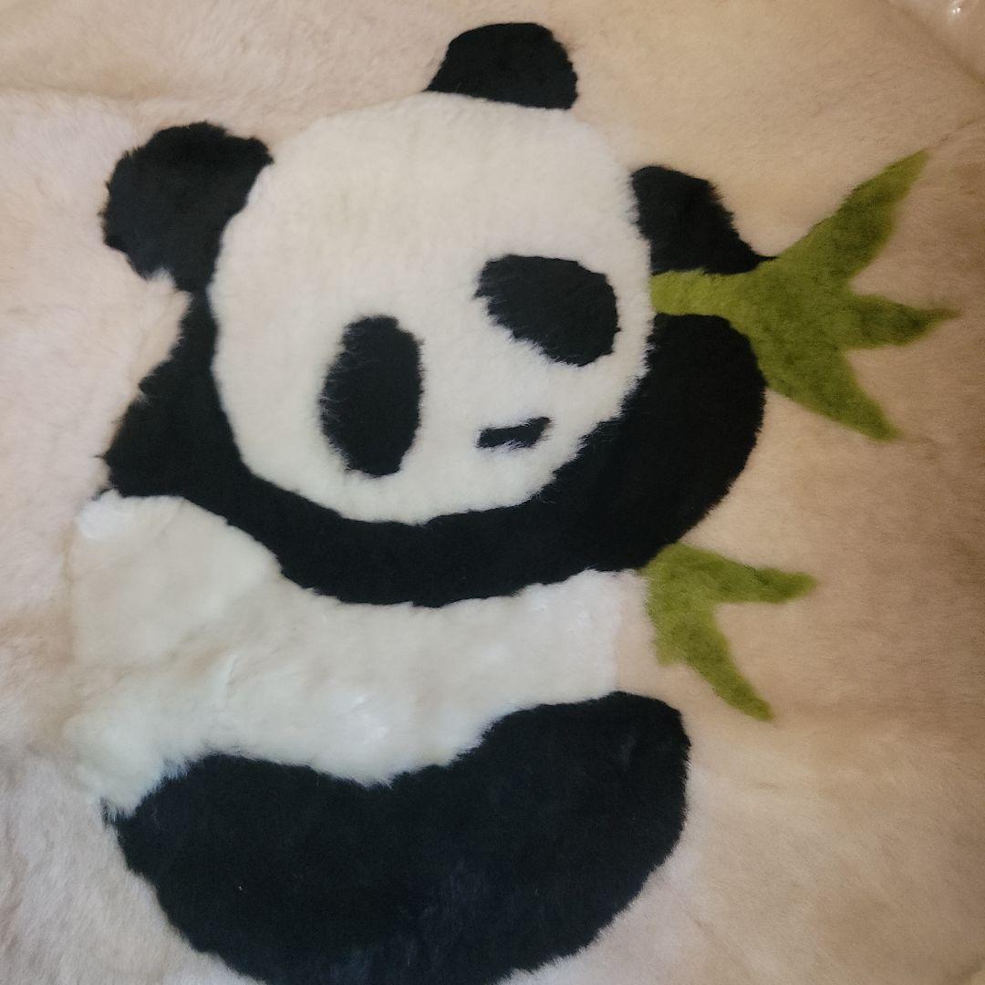 ご契約済みです！　3枚　ムートンラグマット　パンダ座布団ヴィンテージ倉庫片付け品