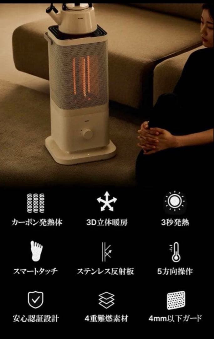 【新品未使用品】edir 2025年新作5面カーボンヒーター makuake