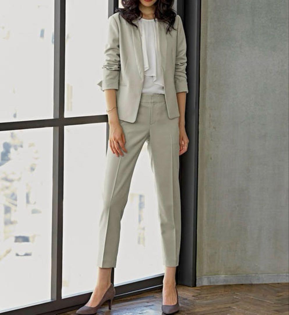 【グリーンレーベルリラクシング】Dブライトカルゼラペル　セットアップ　洗える　L