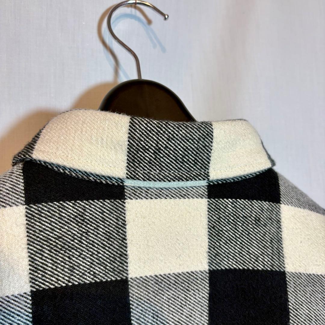 【定番】WACKO MARIA フランネルチェックシャツ L 日本製 白黒
