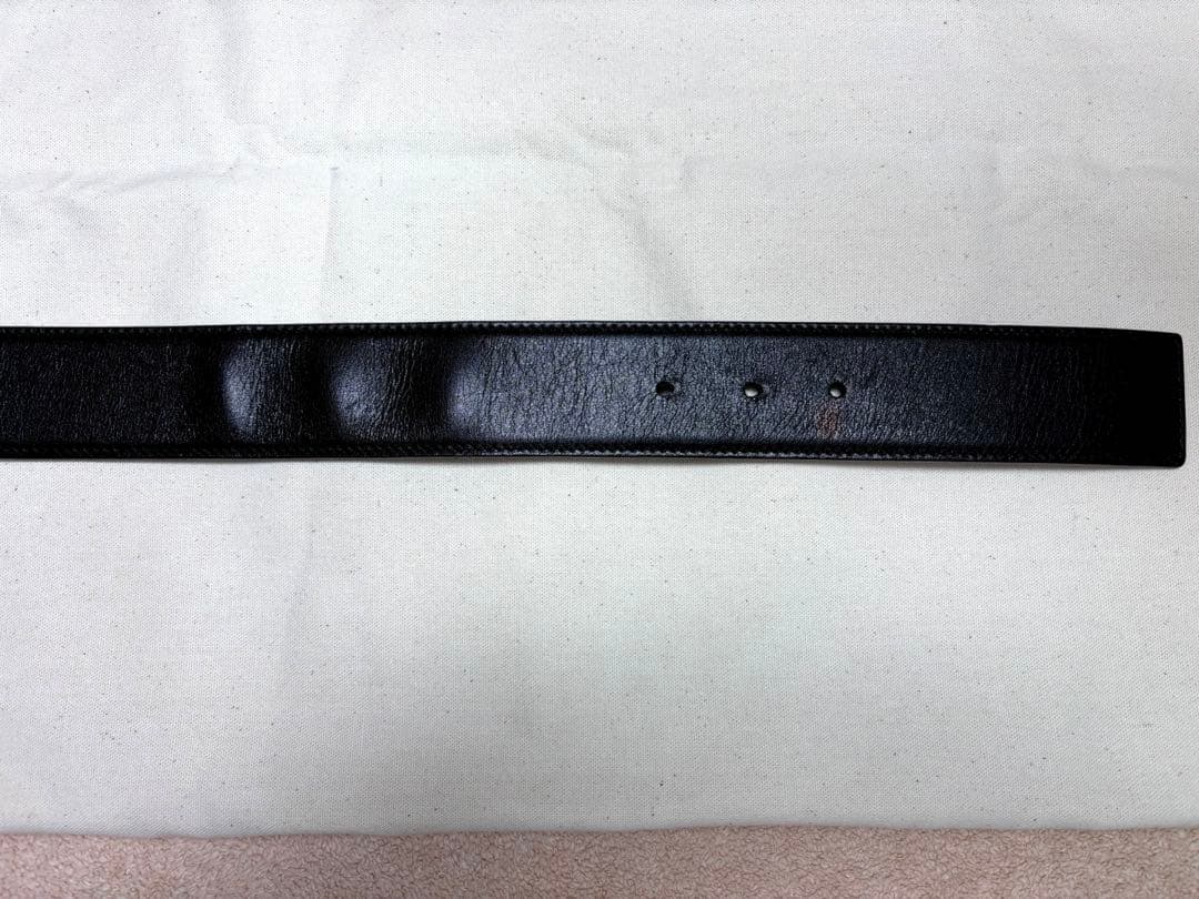 イヴサンローラン ベルト アンティーク加工ロゴ YSL リバーシブル(黒&茶)