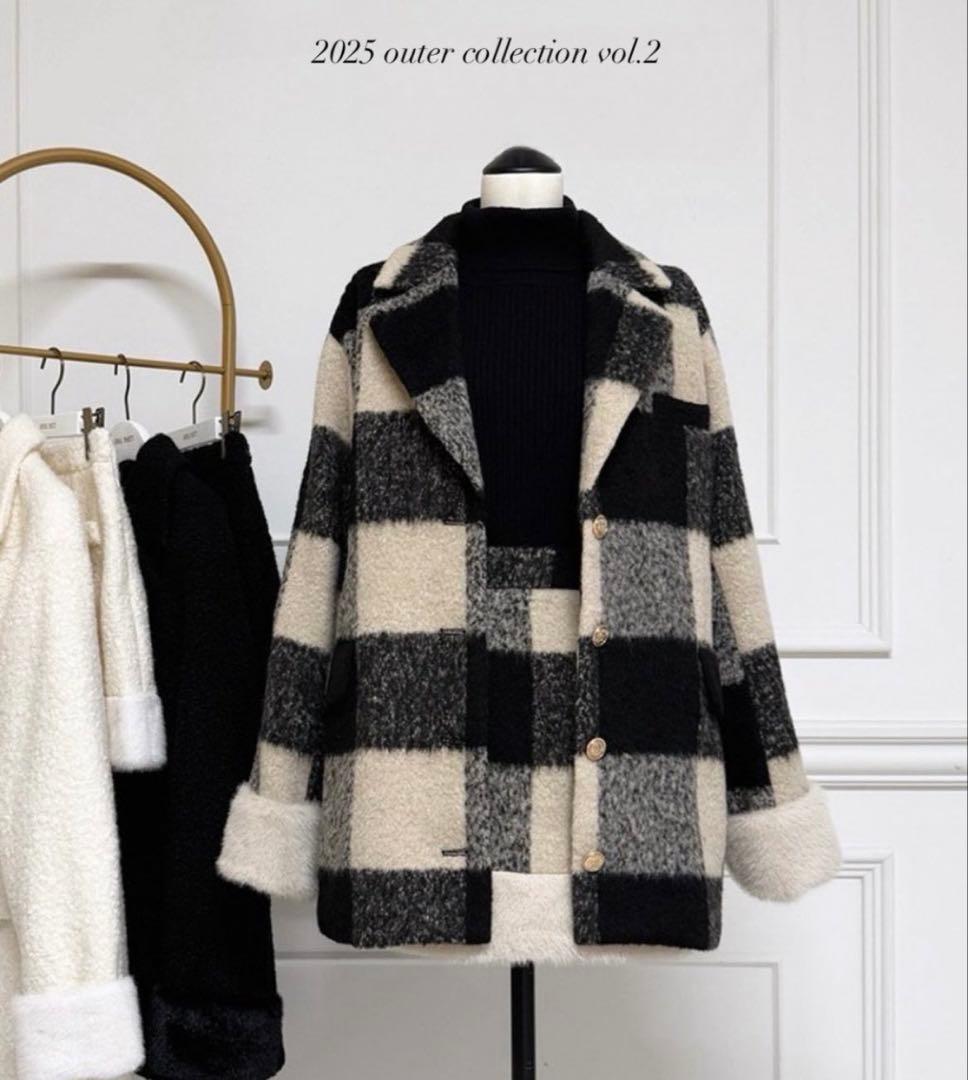 実画像あり／ PARTY ファー付テーラージャケットコート