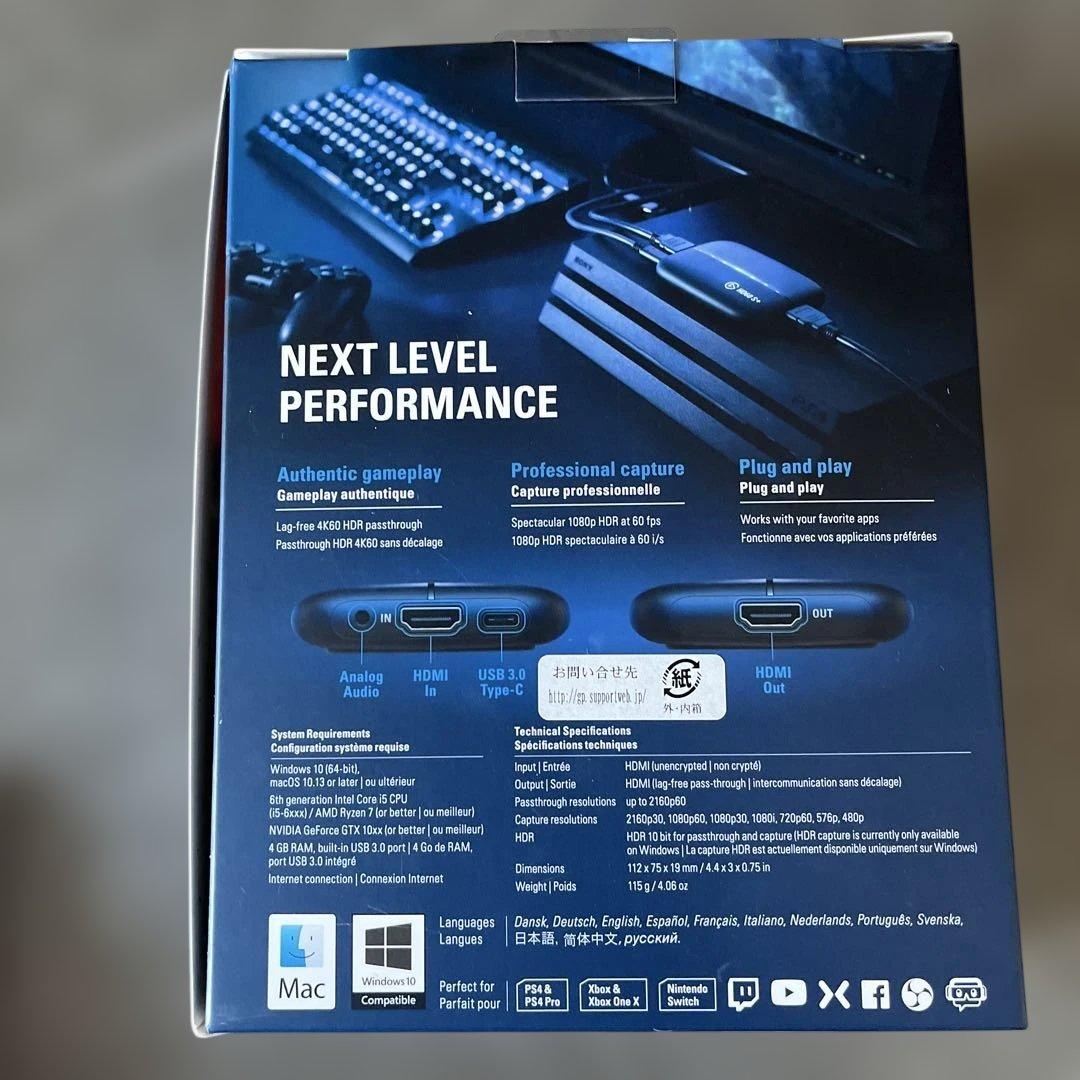 elgato HD60 S+ ゲームキャプチャ キャプチャーボード