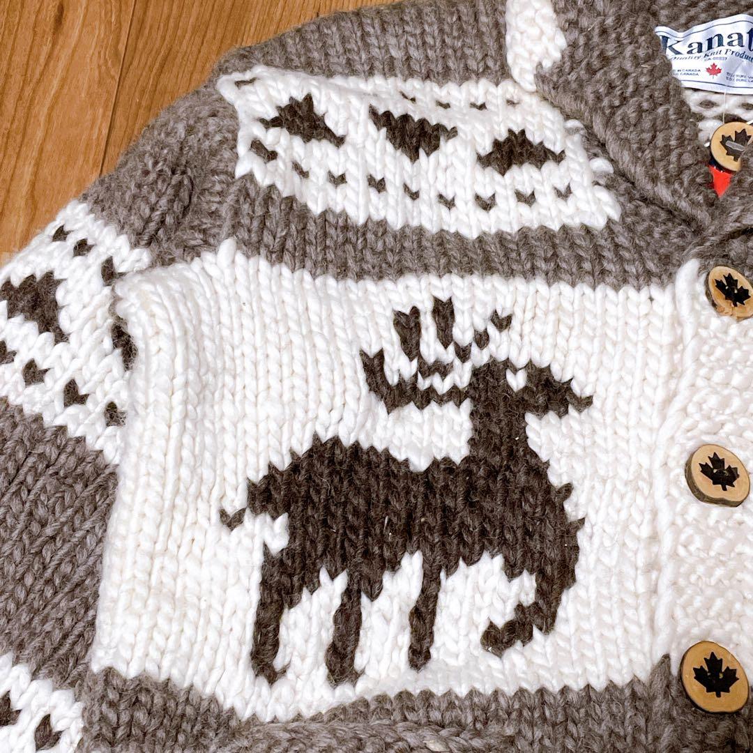 【タグ付き未使用】KANATA カナタ トナカイ柄 カウチンニット セーター