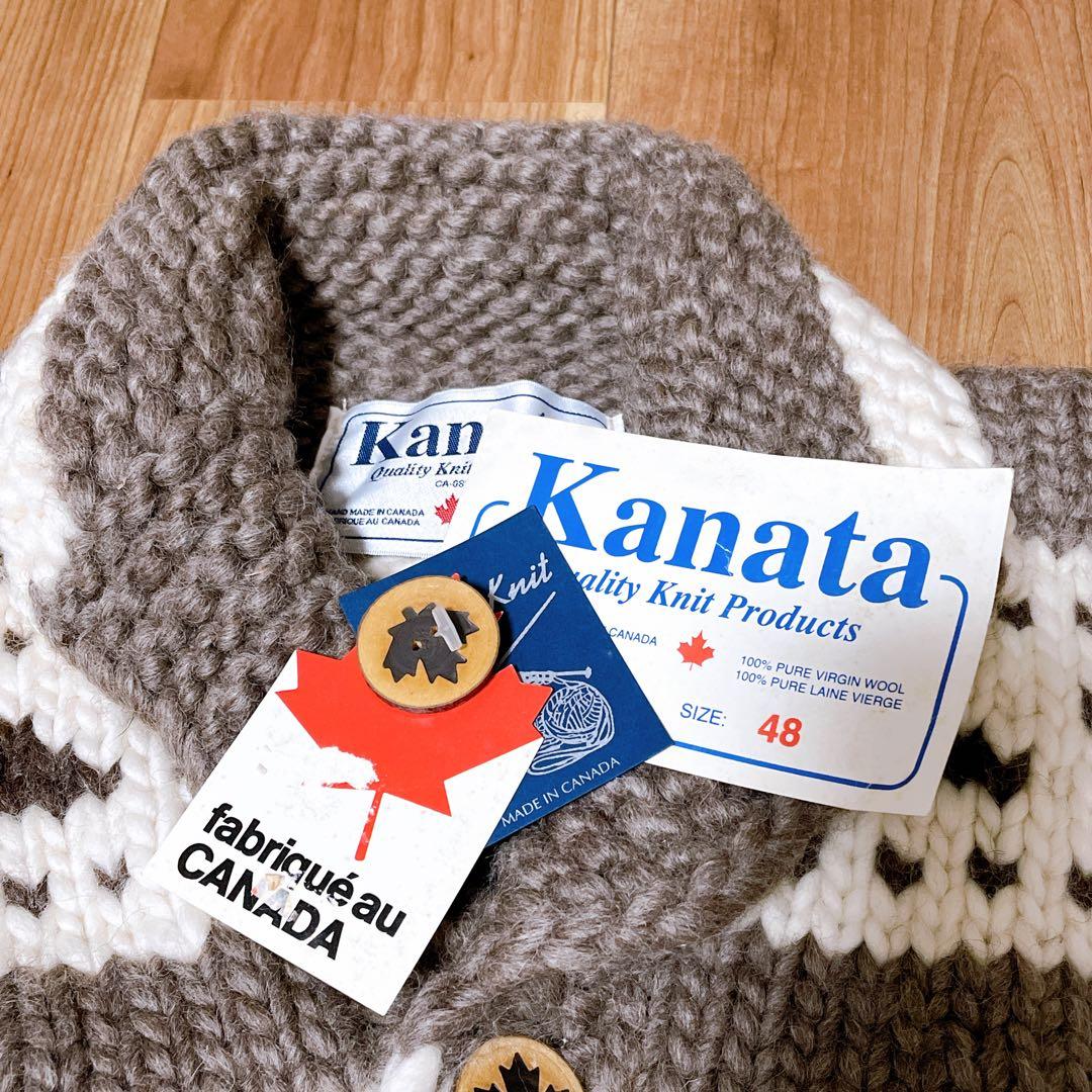 【タグ付き未使用】KANATA カナタ トナカイ柄 カウチンニット セーター
