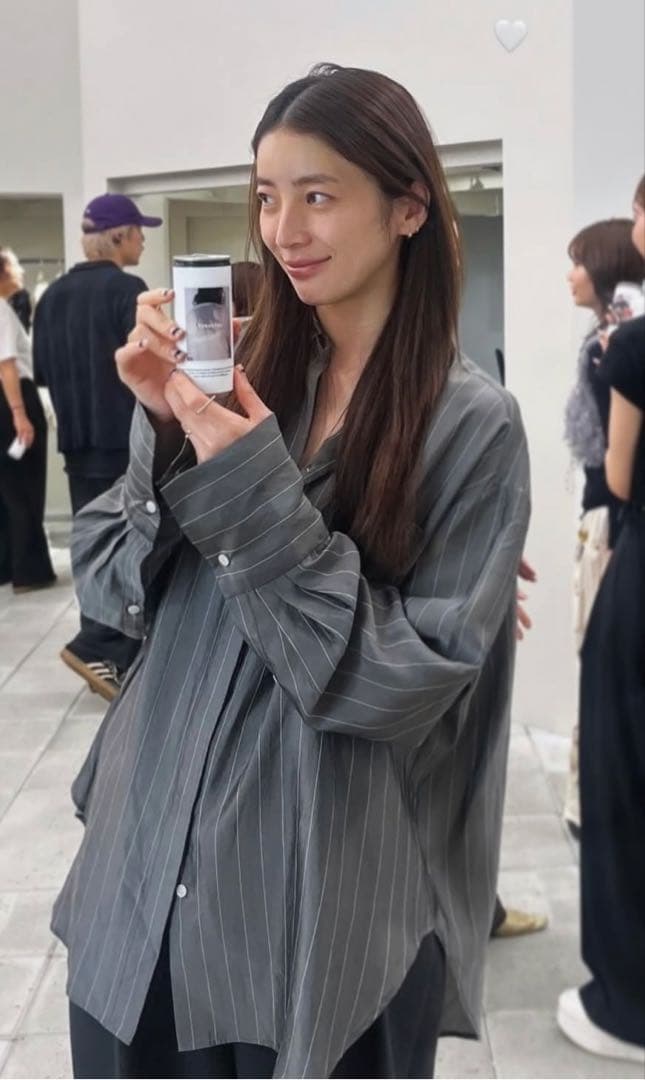 トゥデイフル　Stripe Silky Shirts