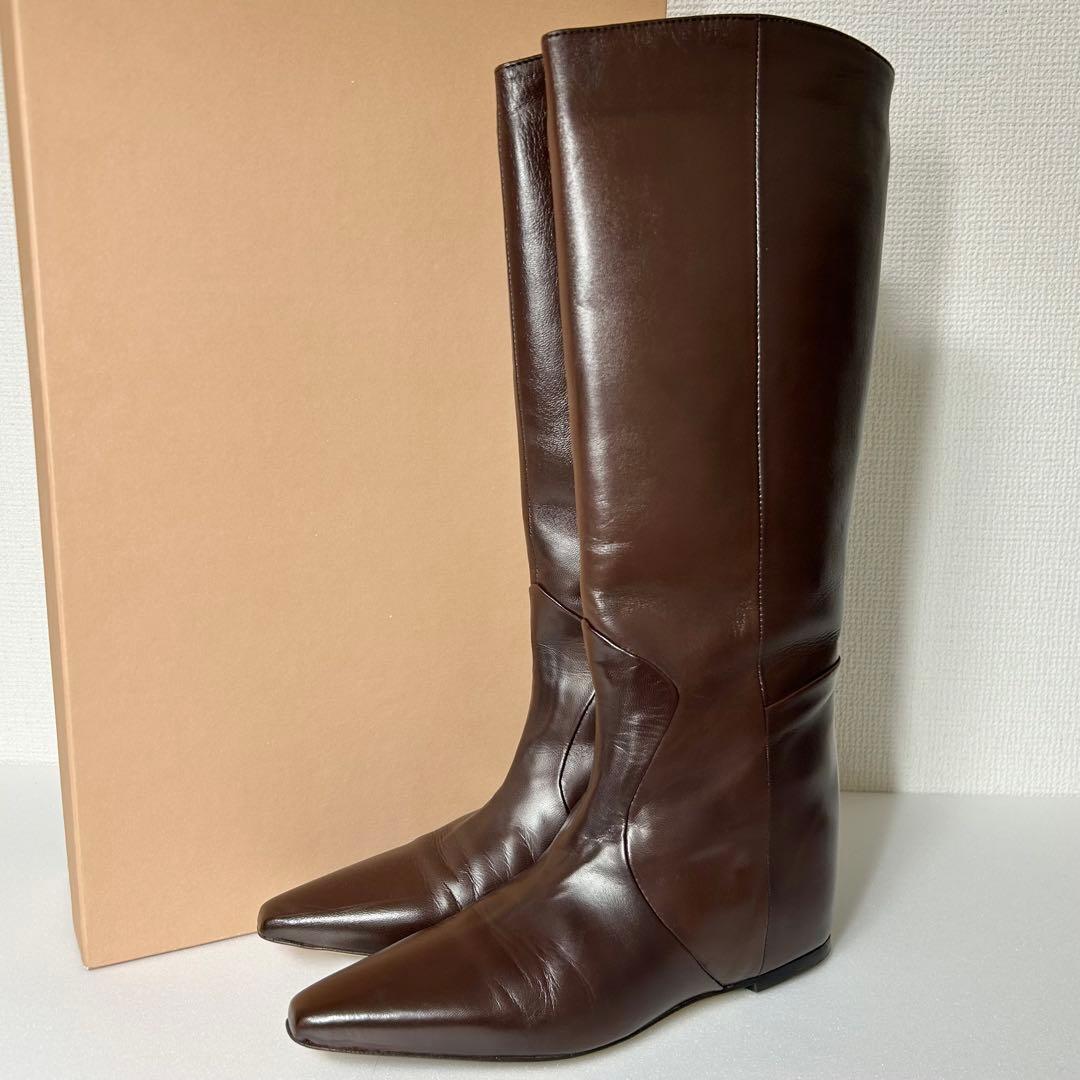 【箱付き】CORSOROMA9 ロングブーツ インヒール ブラウン