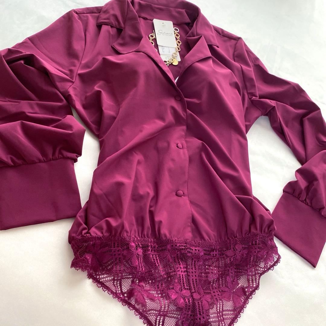 ❤︎高級フランス Simone Perele❤︎パープルシャツ ボディスーツ