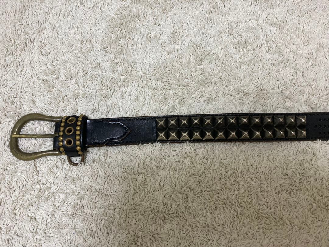 calee キャリーレザー ブラック ベルト スタッズ