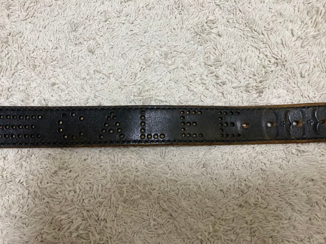 calee キャリーレザー ブラック ベルト スタッズ