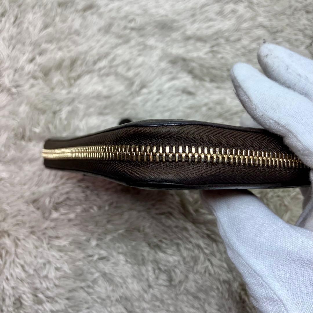 美品✨GUCCI マイクロシマ プレートロゴ GG ラウンドジップ