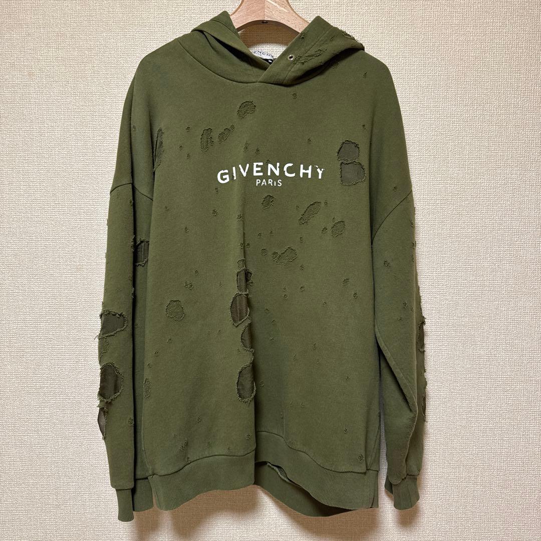 GIVENCHY ダメージパーカー　L