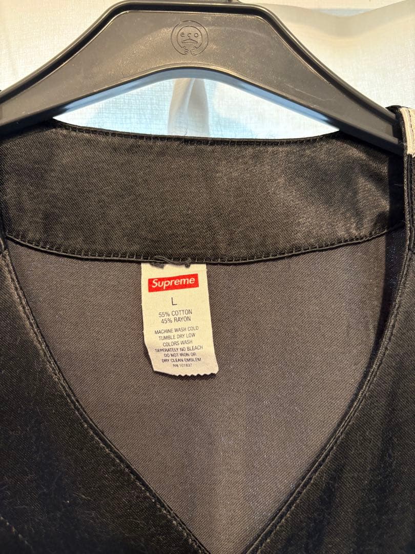 メル様【Supreme】 Satin Baseball Jersey ジャスティ