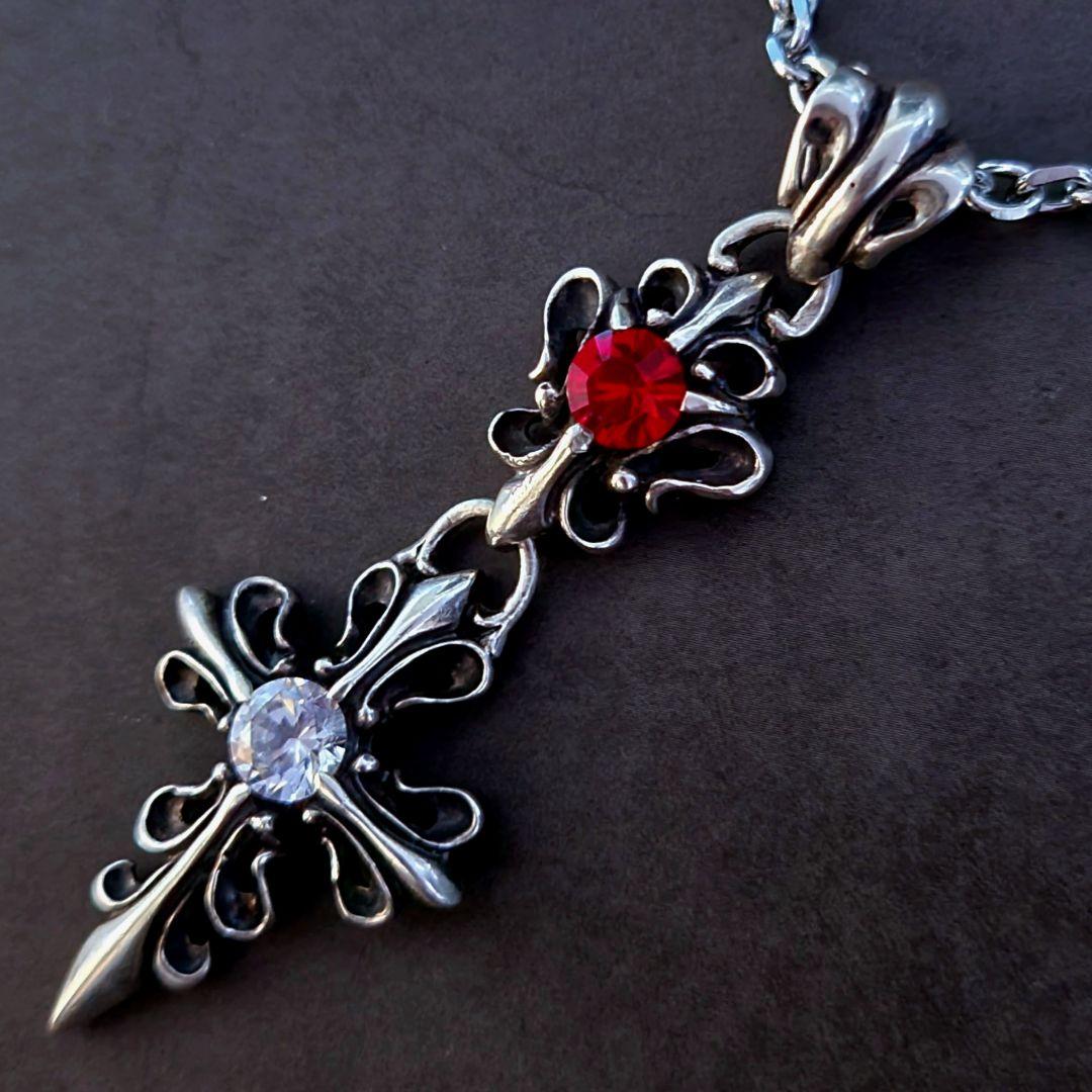 美品 BLESS ブレス ダブルフレアクロスペンダント 925 ジルコニア