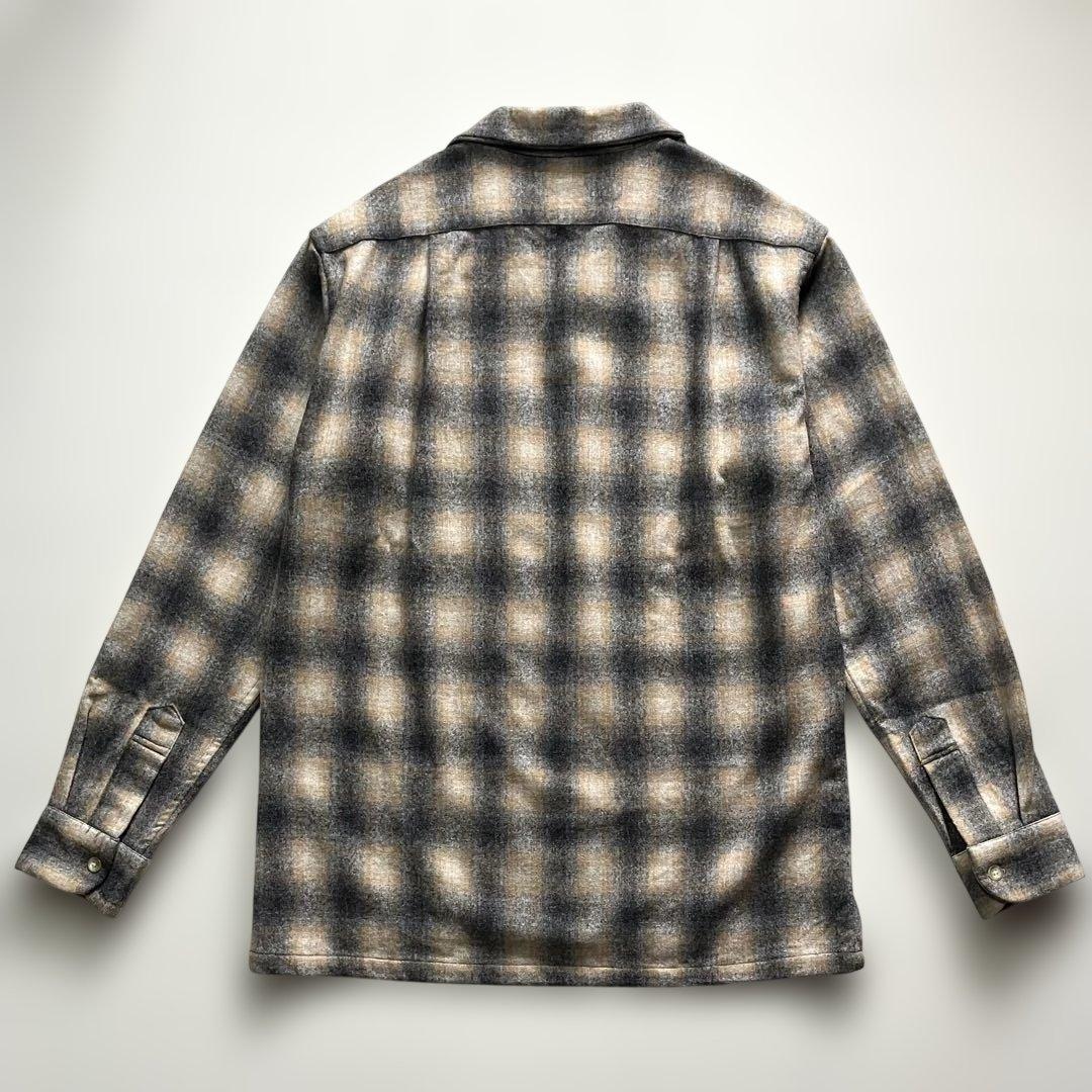【美品】PENDLETON オンブレチェックウールシャツ　M　ボードシャツ　黒茶