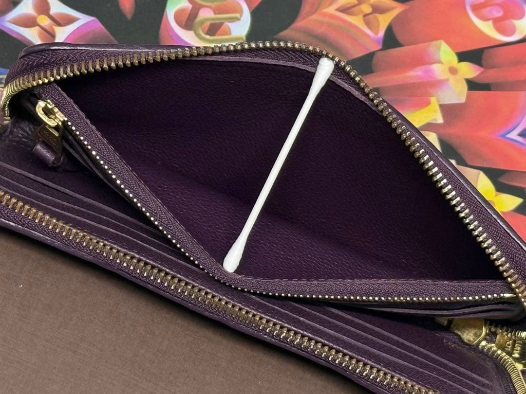 極美品！ルイヴィトン　アンプラント　スクレットロン　ジッピー長財布　紫系