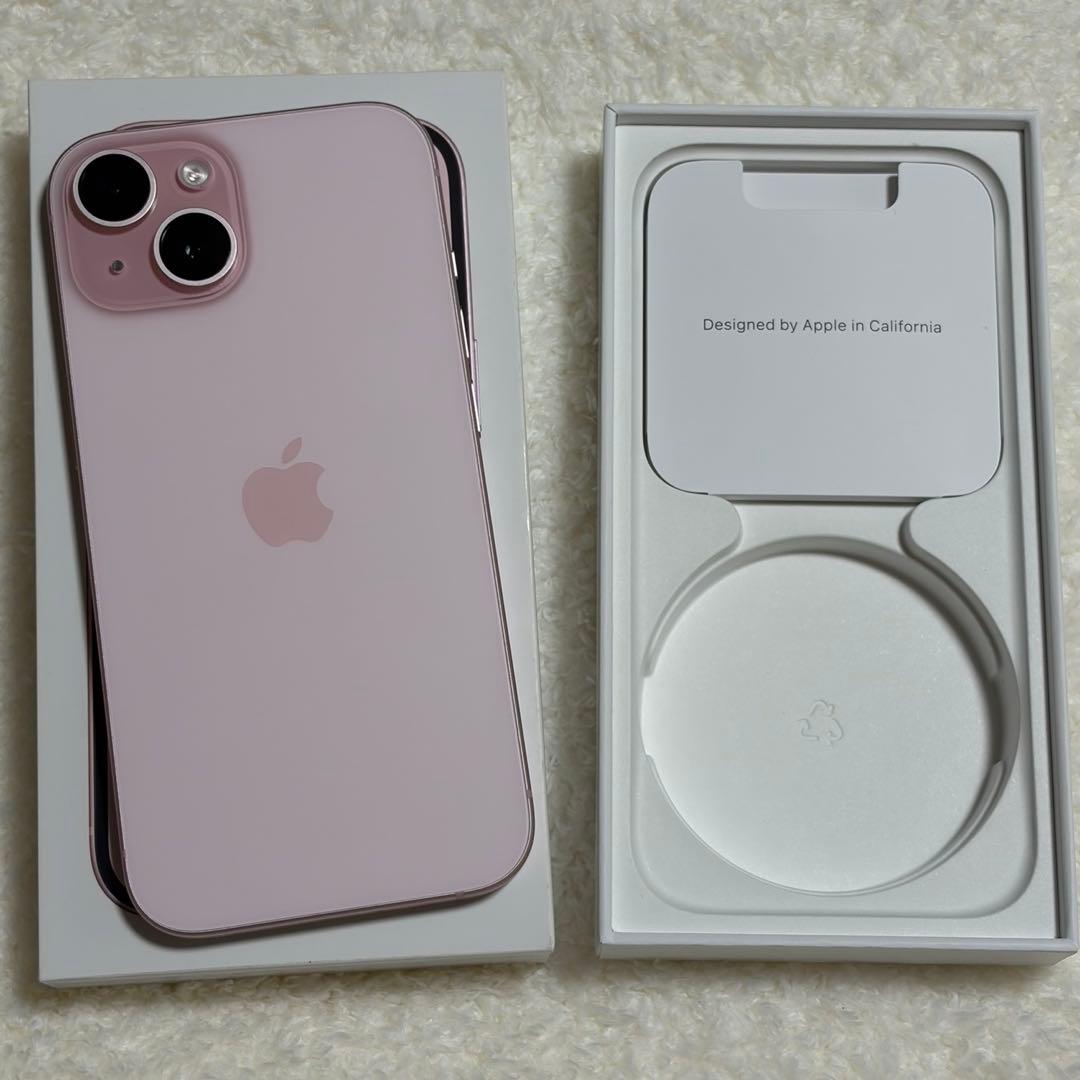 iPhone15 ピンク 128GB SIMフリー アップルストア購入 ケース付