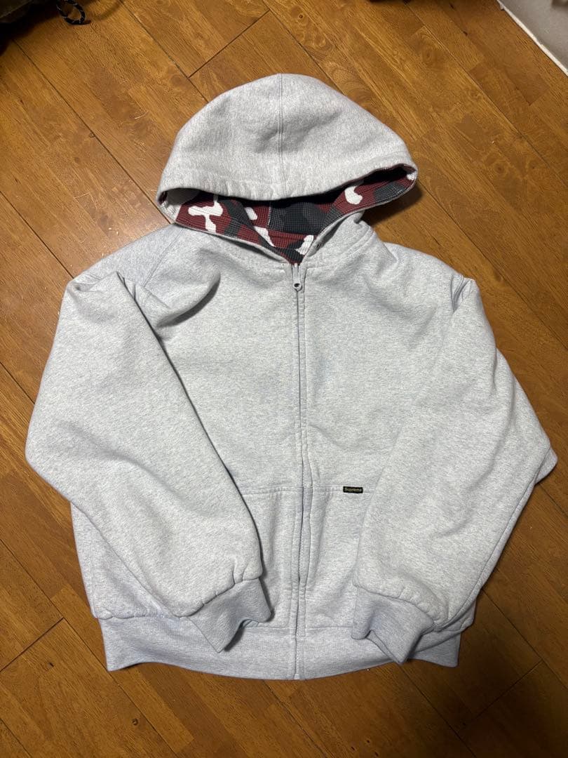 supremeリバーシブルジップパーカー（迷彩グレー）