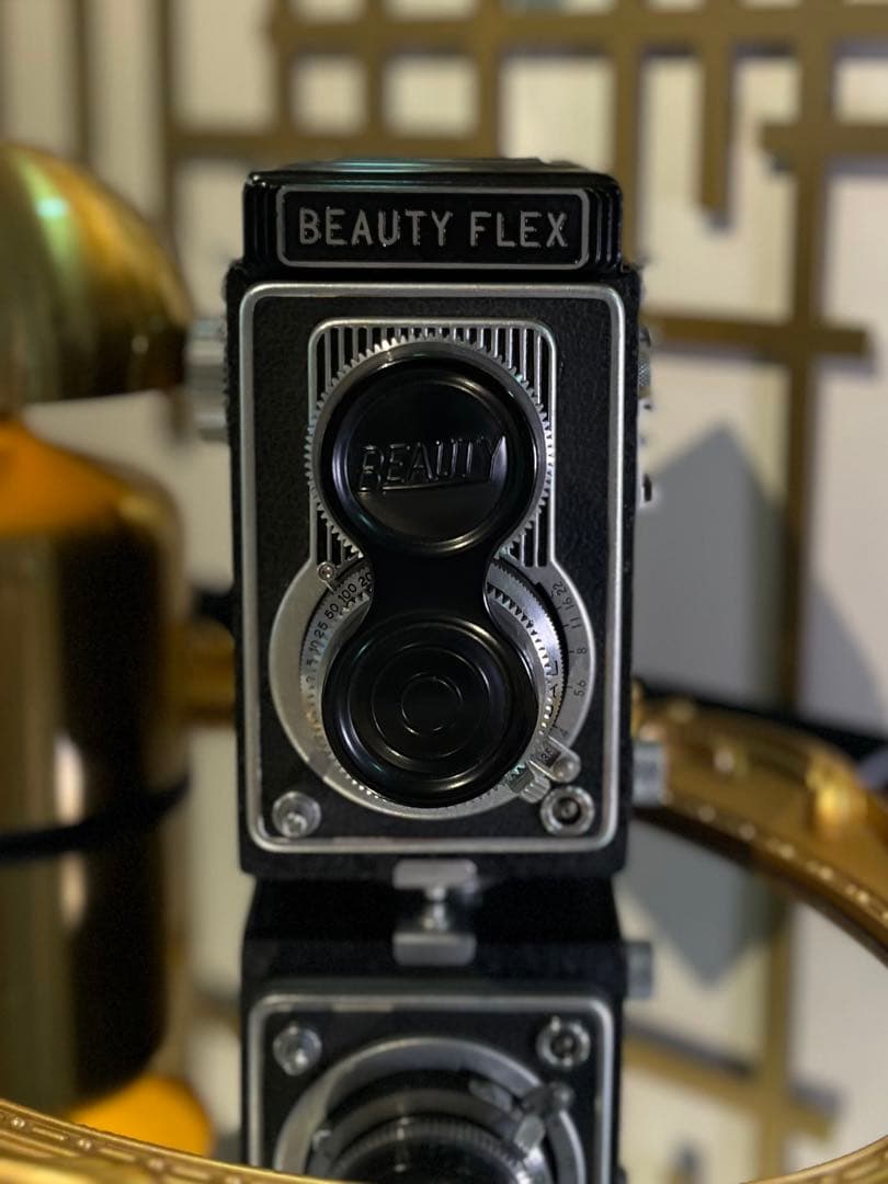 美品☆BEAUTYFLEX 二眼レフ★革ケース外箱付 レトロ装飾美