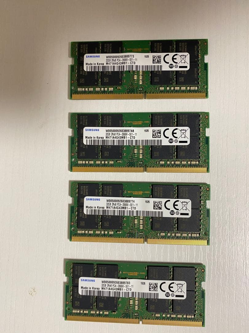 メモリー DDR4-(32GBx4)-128GB, 2666mhz,PC4-2666V