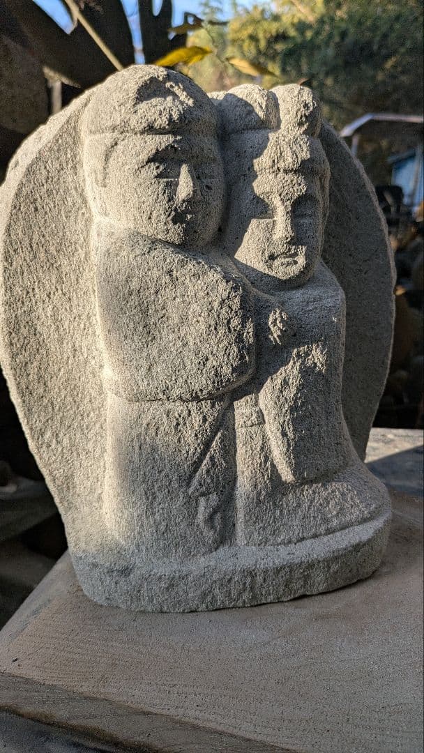 道祖神、石仏、仲良し道祖神、倉田辰彦作